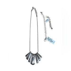 Brighton Andorra Necklace Graduated Slide 16” 18” Scroll Bar Bib Collar Silver